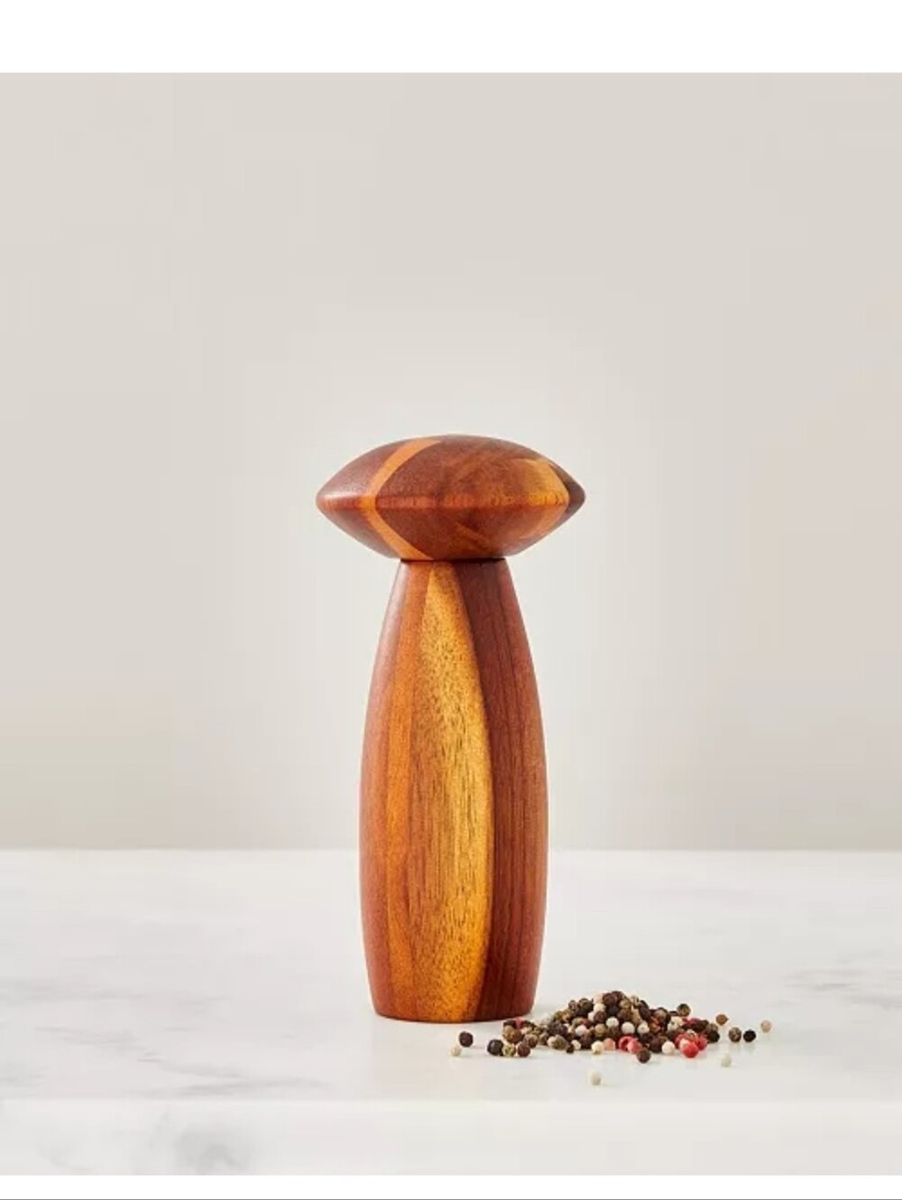 Nambé Contour Pepper Mill Acacia Wood 7" **NEW
